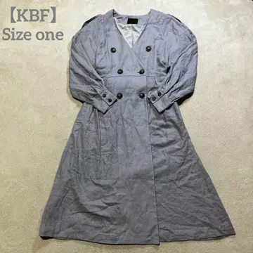 [ KBF ] 롱 코트 트렌치 노카라 린넨 혼방 무지 프리 사이즈