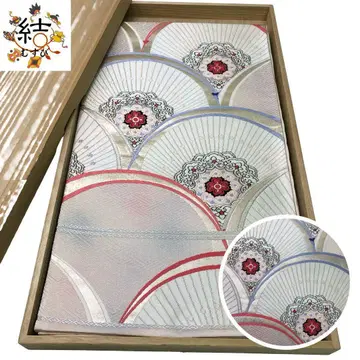 MO-3409 후쿠로 오비 화문 청해파 옅은 벚꽃색 은사