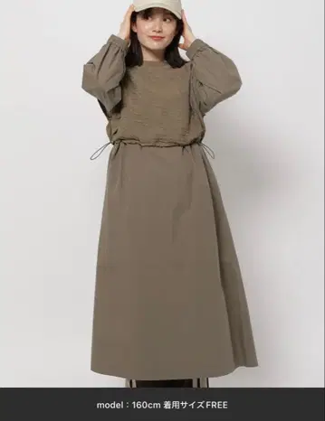[ nico and - ] 긴팔 롱 원피스 카키