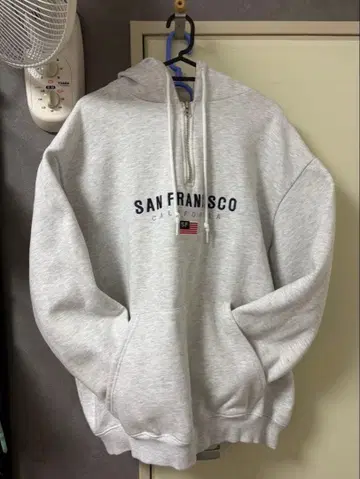 그레이 프론트 지퍼 후드티 SAN FRANCISCO