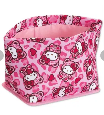 헬로키티 더스트 박스 인형옷 키티 레오파드 무늬 핑크 수납 박스