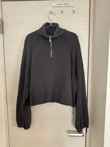 TODAYFUL 다크 그레이 하프 지퍼 맨투맨 세트