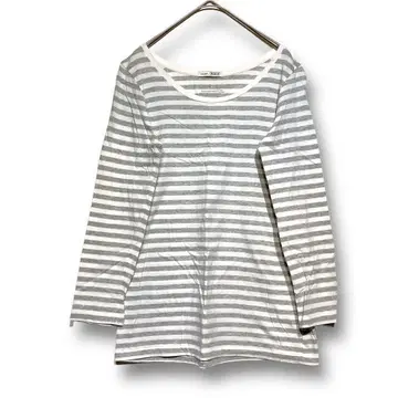 니코앤드 [ M ] 보더 티셔츠 크롭 와이드넥