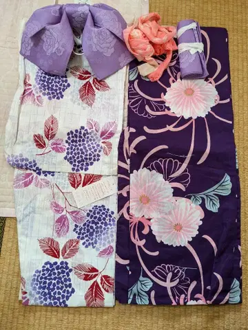 유카타 2벌 오비 츠쿠리 오비 오비끈 세트