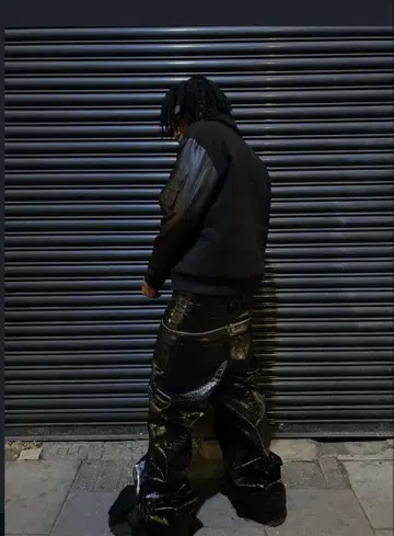 goar.archive 크로코 가죽 팬츠