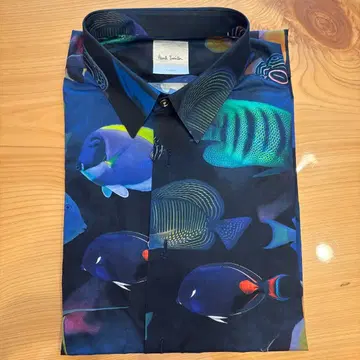 Paul Smith 물고기 패턴 긴팔 셔츠 L