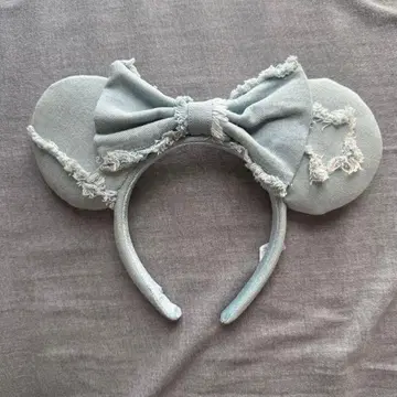 스카이블루 미니형 머리띠 데님풍