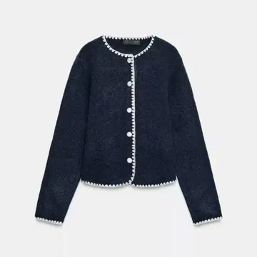 ZARA 대비 자수 니트 가디건
