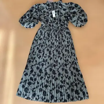 야마다야 FENNEL 꽃무늬 벌룬 슬리브 롱 원피스 38