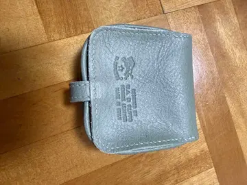 그레이 가죽 코인 케이스 스냅 버튼식