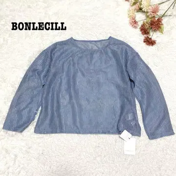 s.1376 [ 본 씰 ] 긴팔 상의 메쉬 비침 블루 계열 택 포함