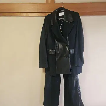 오늘만 HARE 팬츠 셋업 데님 가죽 절개 원단