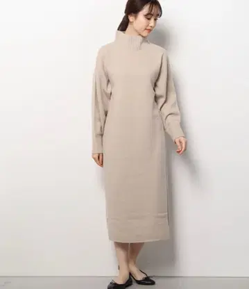 UNITED ARROWS 모 100% 니트 원피스 free/베이지