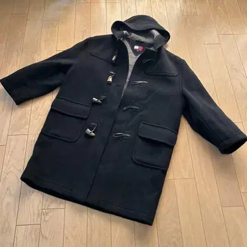 TOMMY HILFIGER 블랙 더플 코트