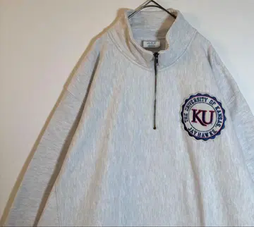 Champion 리버스 위브 칼리지 자수 로고 하프 지퍼 맨투맨