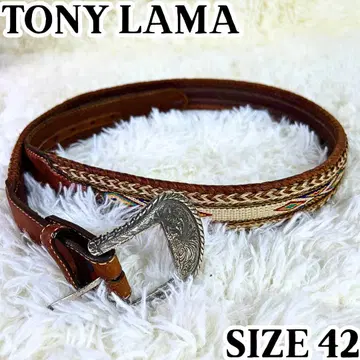 Tony Lama 토니라마 벨트 천연 가죽 브라운 웨스턴 남성용