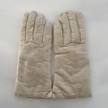 미사용 셀모네타 여성용 가죽 장갑 아이보리 이탈리아제
