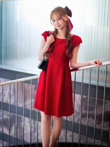 marry me 트위드 원피스 레드