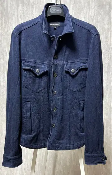 EMPORIO ARMANI 다크 블루 셔츠 자켓 46