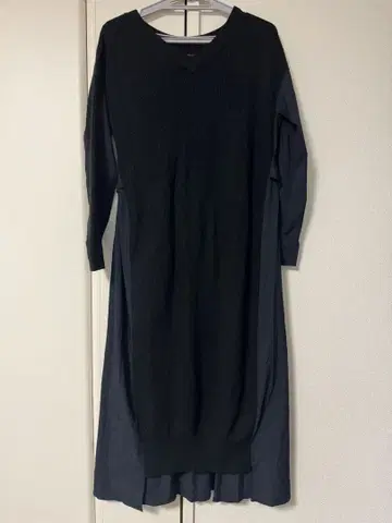 블랙 니트 롱 원피스