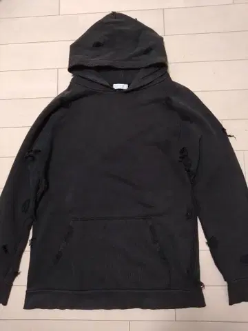 브랜드 불명 그라데이션 스컬 프린트 데미지 풀오버 후디