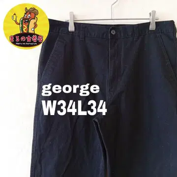 USA 구제 의류 george 치노 팬츠 W34 L34 노턱 블랙