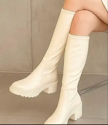 VIVIAN 스퀘어토 통굽 스트레치 롱 부츠