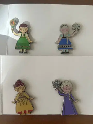 겨울왕국 판타지 스프링스 핀 배지 4개 세트