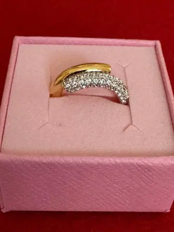 스와로브스키 골드 크리스탈 반지