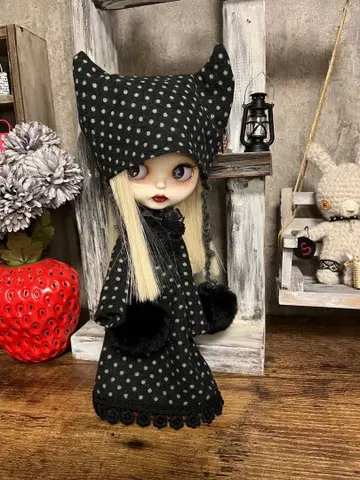 브라이스 아이시돌 고양이 귀 폼폼 포함 원피스 세트