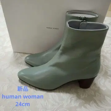 새상품 미사용 24cm human woman 가죽 숏부츠
