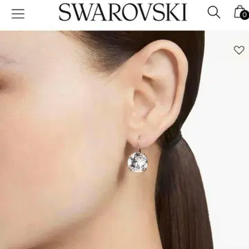스와로브스키 Millenia 드롭 귀걸이/라운드 컷/화이트