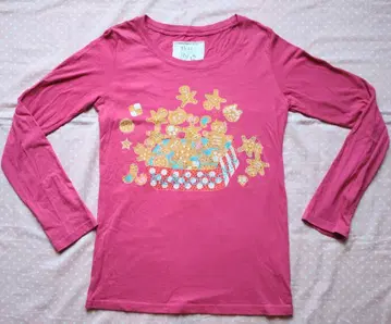 Pebbly(페블리) 큐빅 긴팔 티셔츠 핑크 고양이 컷소