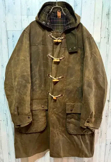 빈티지 BABOUR 바버 오일드 더플 코트 XL 레어 모델