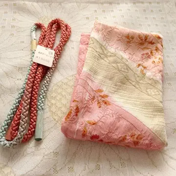 꽃무늬 스트라이프 허리띠 핑크