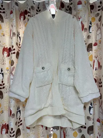 보아 안감 니트 코디 가디건 아이보리 3L