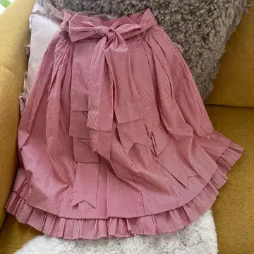 Juliette et Justine 스트라이프 패턴 리본 벌룬 스커트