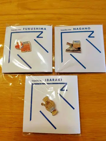 토요코인 지역 핀 배지 세트 후쿠시마 나가노 이바라키