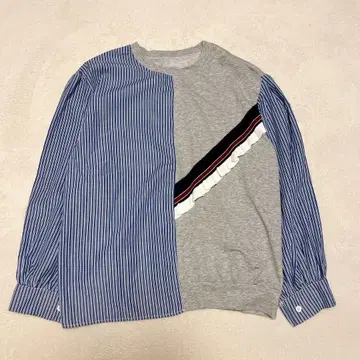 Rccat 절개 블라우스 스트라이프 프릴 miu 계열 패션 왕홍 이소재