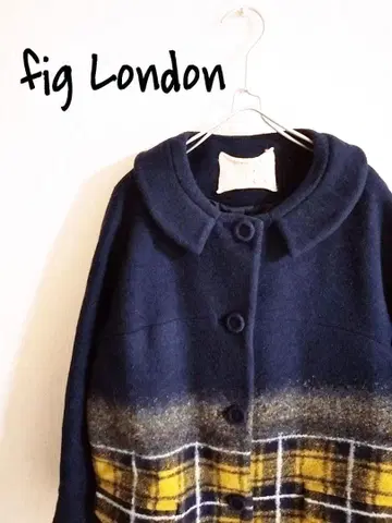 D221908 fig London 그라데이션 체크 코트