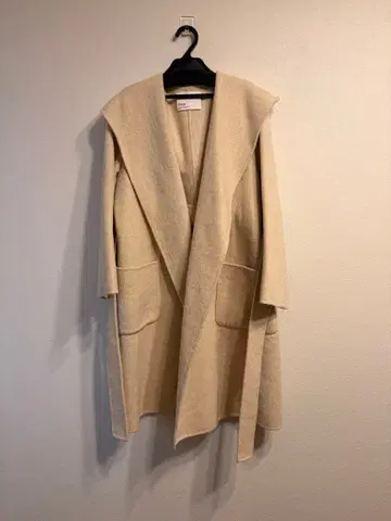 plage 후드 부착 베이지 롱 코트