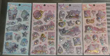 산리오 반짝반짝 캡슐 씰 마이멜로디 키티 시나몬 쿠로미