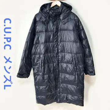 C.U.P.C 경량 후드 부착 롱 다운 코트 L 블랙