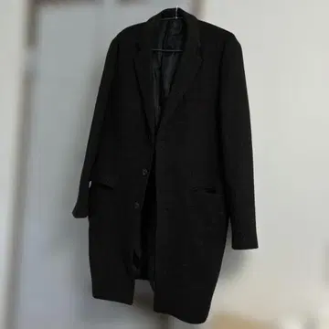 tk. 블랙 체스터 코트 울 혼방