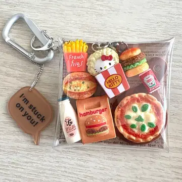 가챠 파우치 키티 아메리칸 팝콘 햄버거 피자