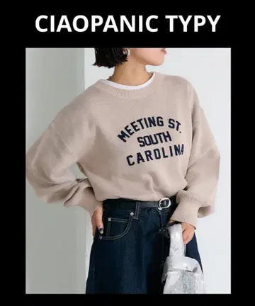 12/29까지 / CIAOPANIC TYPY 칼리지 로고 자카드 니트