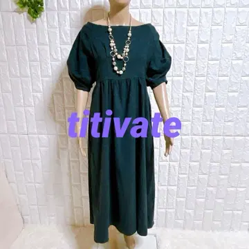 a555 [티티베이트] 보트넥 볼륨 슬리브 코듀로이 원피스