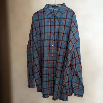 JEANASIS 지나시스 모듬 체크 셔츠LS 블루 x 오렌지