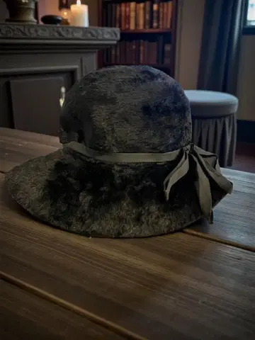 [빈티지] 이탈리아제 [Duchseny] 블랙 펠트 햇