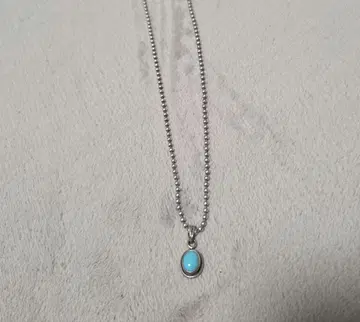 925 터콰이즈 타원형 실버 목걸이